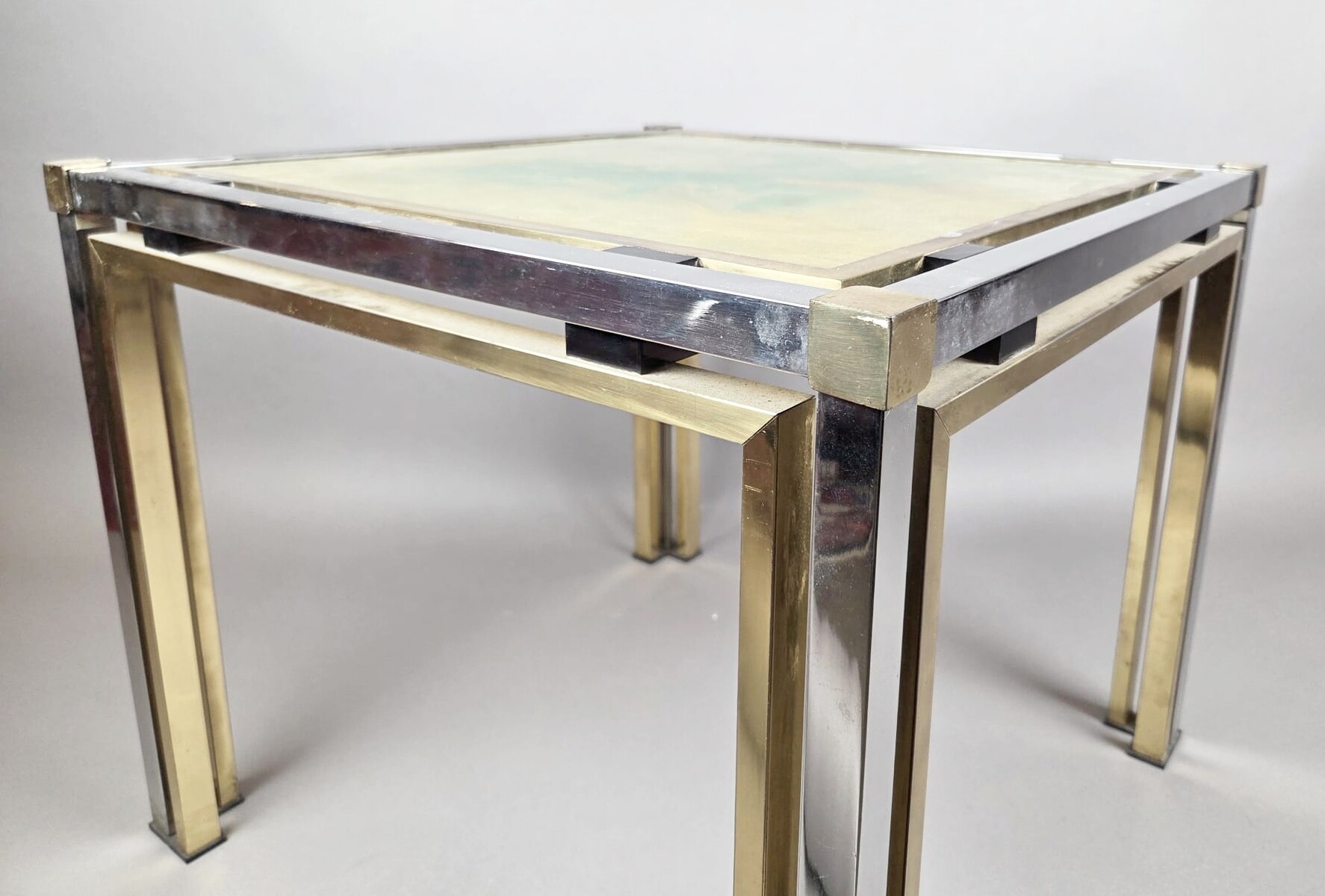 Hollywood-style table and lamp, attributed to Guy Lefevre, circa 1970