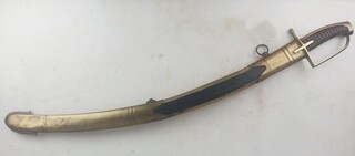 Hungarian hussar sabre, single-pronged brass mount