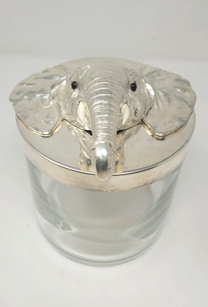 ice bucket in glass and silver metal - Italian work