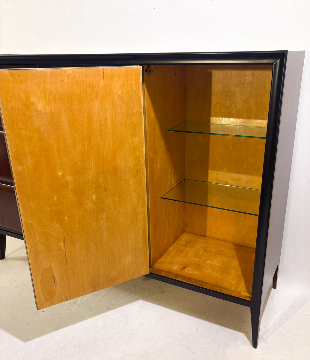 In the style of Osvaldo Borsani, sideboard with three doors, Italy, circa 1960