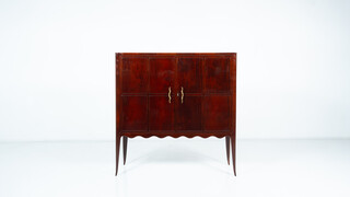 In the style of Paolo Buffa, mahogany cabinet, Italy circa 1950
