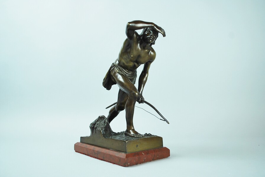 Indian scout, bronze sculpture by Josef Drischler