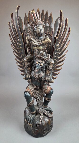 Indonesian polychrome wood sculpture, late 19th-early 20th century