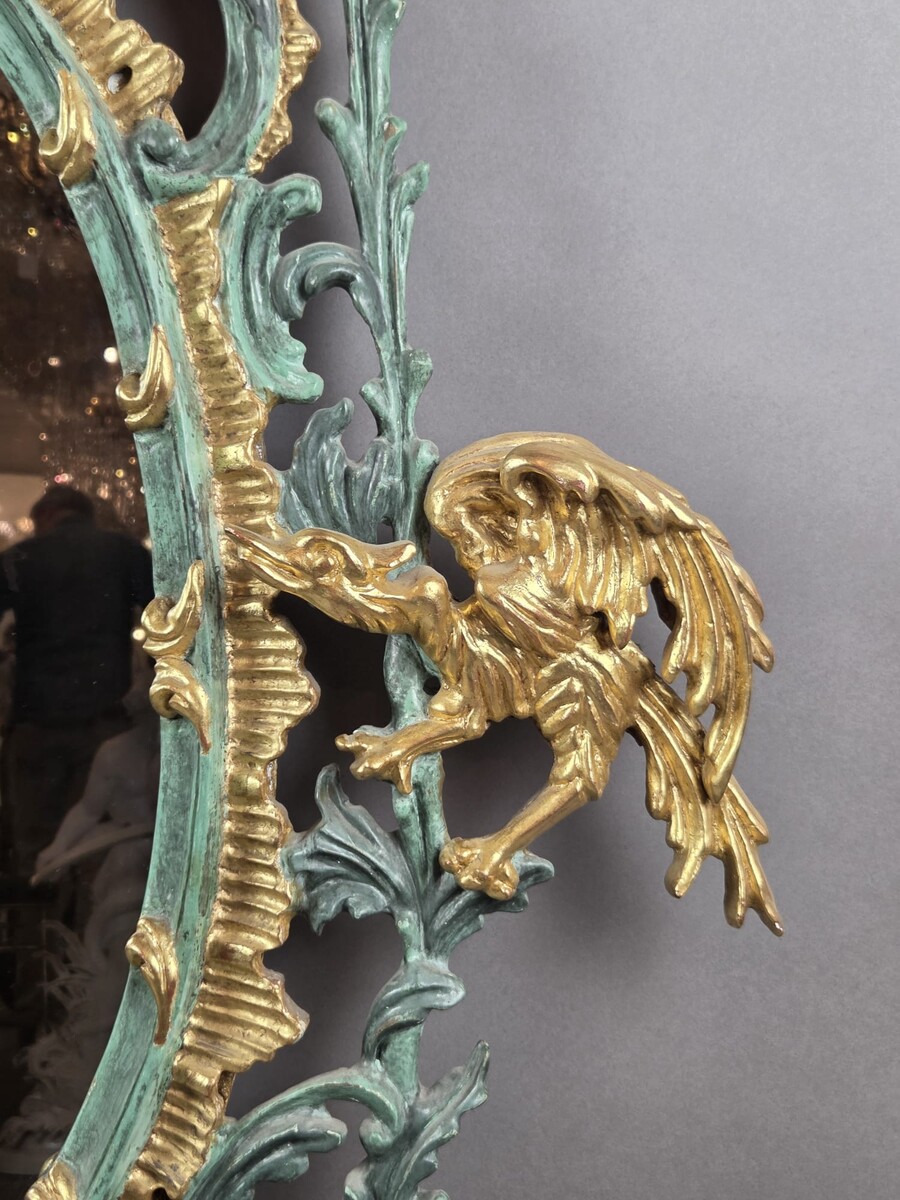 Japanese giltwood and polychrome mirror, early 20th century