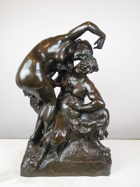 Jef Lambeaux, bronze group with green and brown patina