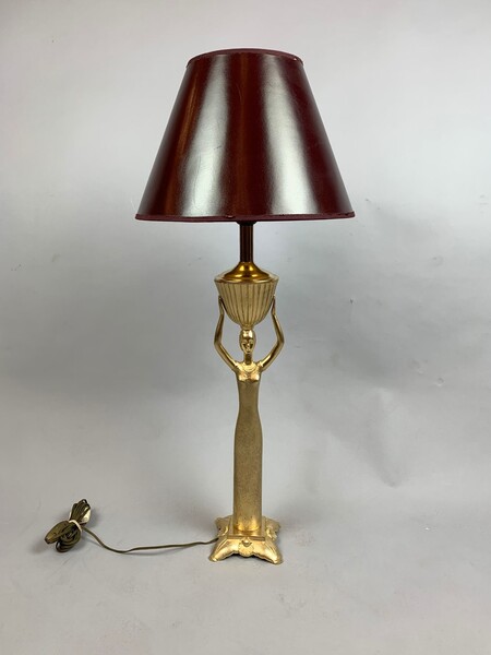Lamp, gilt bronze base, circa 1940
