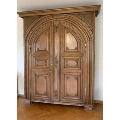 Large 18th C. oak wardrobe