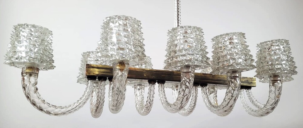 Large barovier and Toso chandelier - Murano - 10 sconces