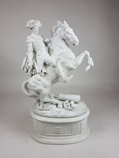 Large biscuit representing Napoleon on horseback, missing sword, early 20th