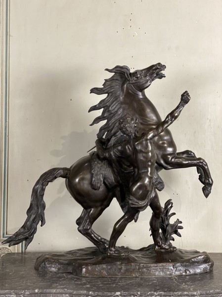Large bronze, horse of Marly after Guillaume Coustou