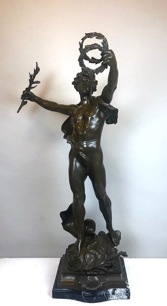 Large bronze sculpture signed Louis Auguste Moreau - 