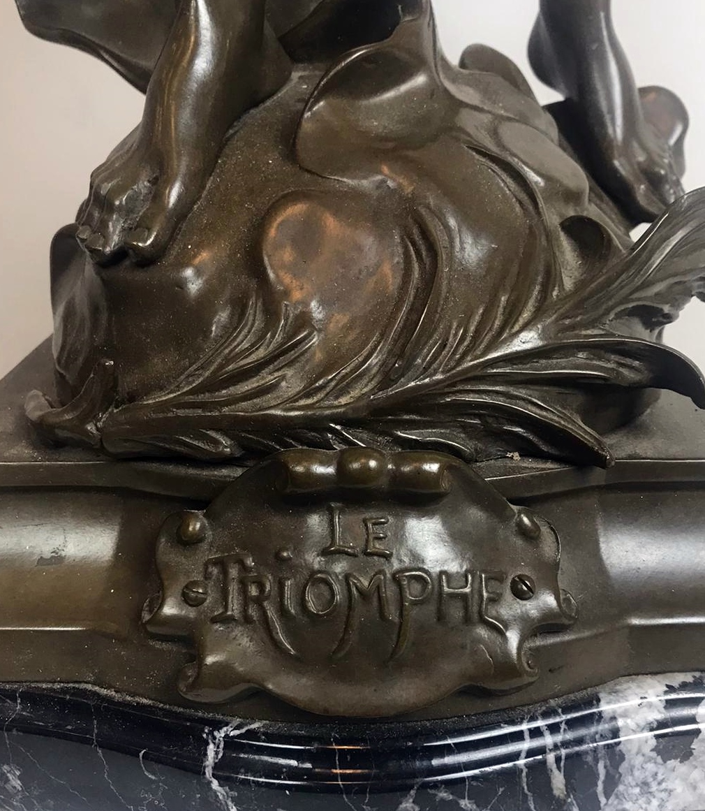 Large bronze sculpture signed Louis Auguste Moreau - 