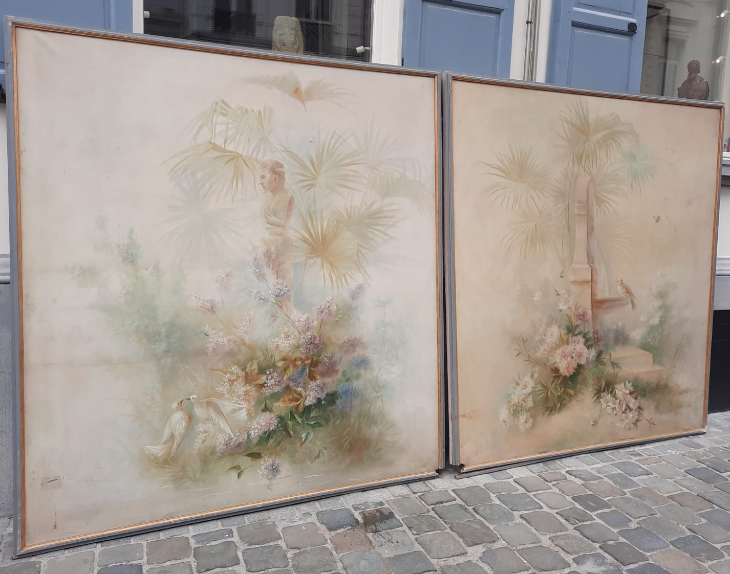 Large Decorative Canvas, Circa 1900, Signed A. Hubert 