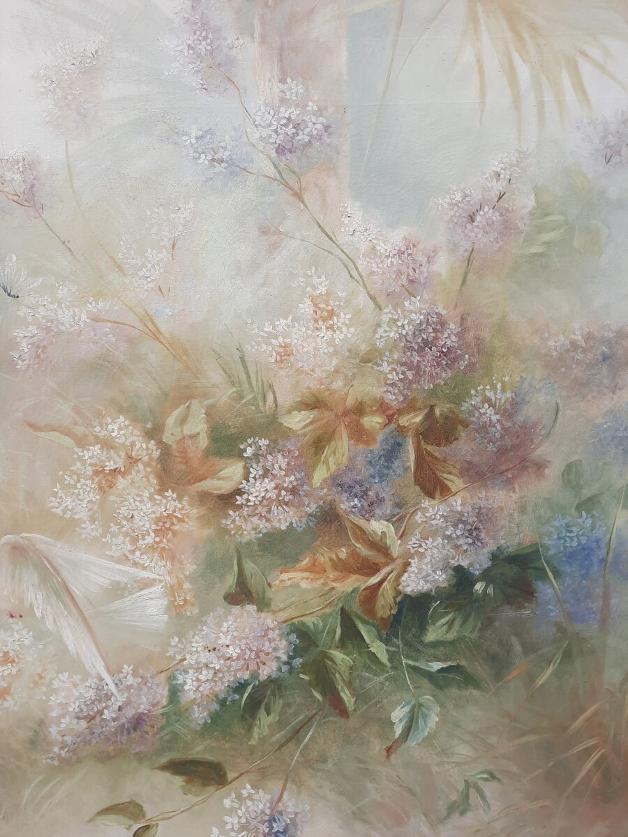 Large Decorative Canvas, Circa 1900, Signed A. Hubert 