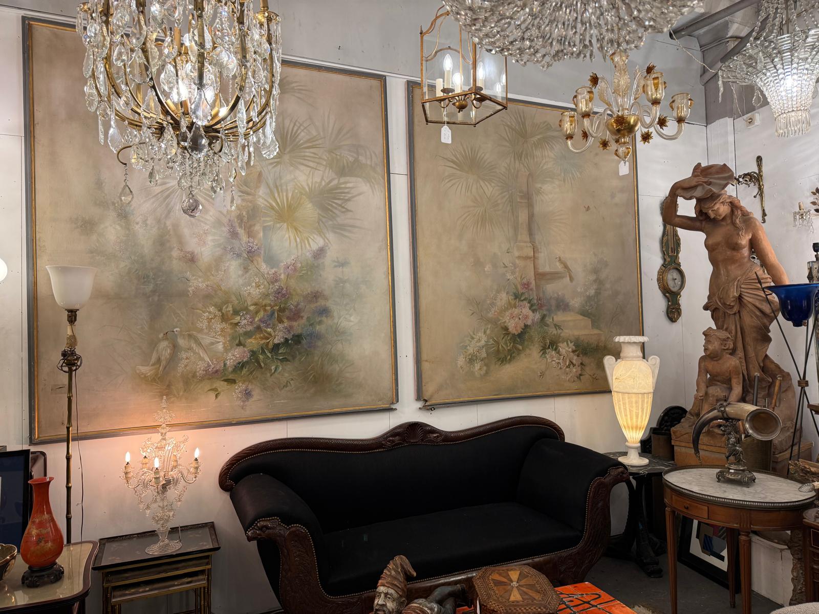 Large Decorative Canvas, Circa 1900, Signed A. Hubert 
