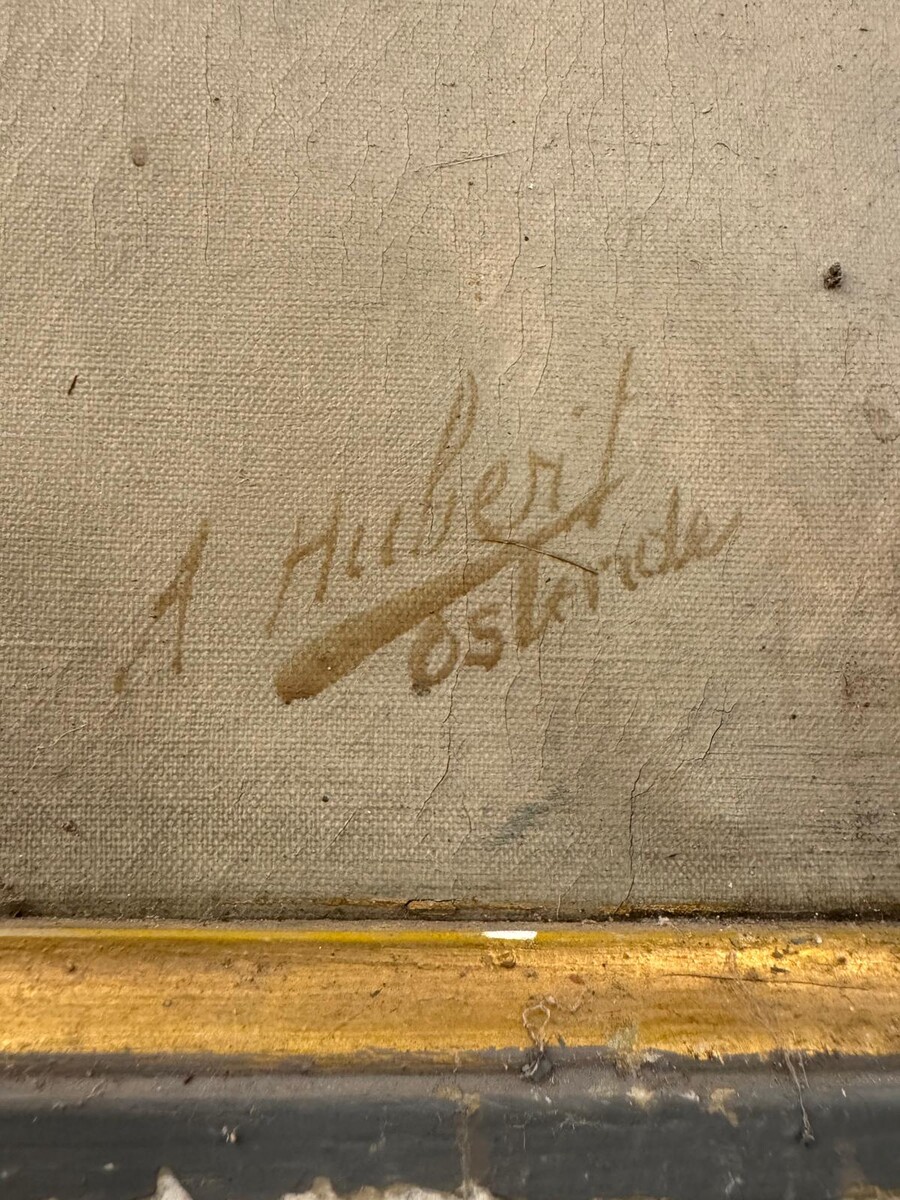 Large Decorative Canvas, Circa 1900, Signed A. Hubert 