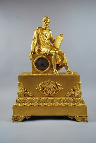 Large gilt bronze clock