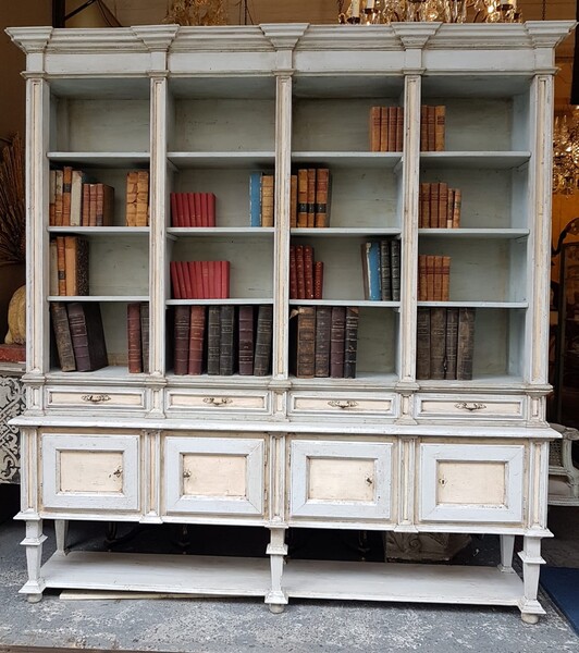 Large Louis XIV style double body bookcase