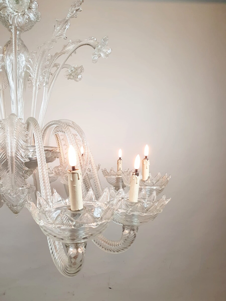 Large Murano glass chandelier - 12 arms of light