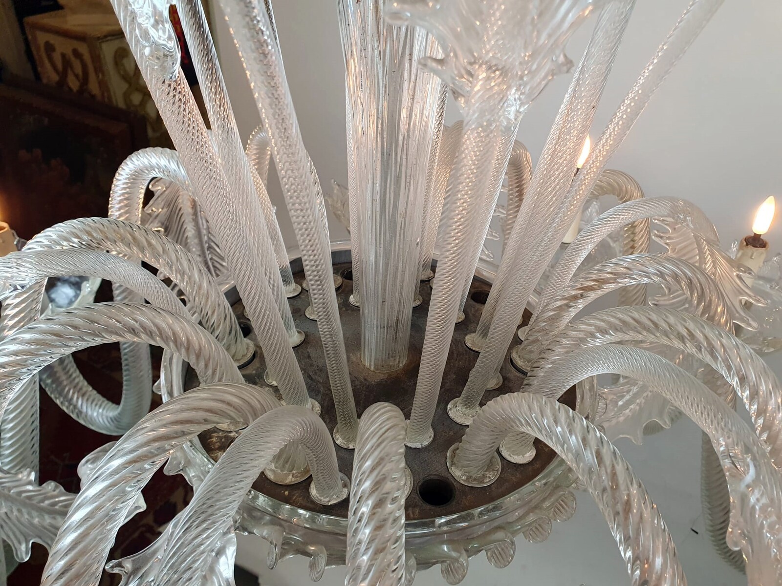 Large Murano glass chandelier - 12 arms of light