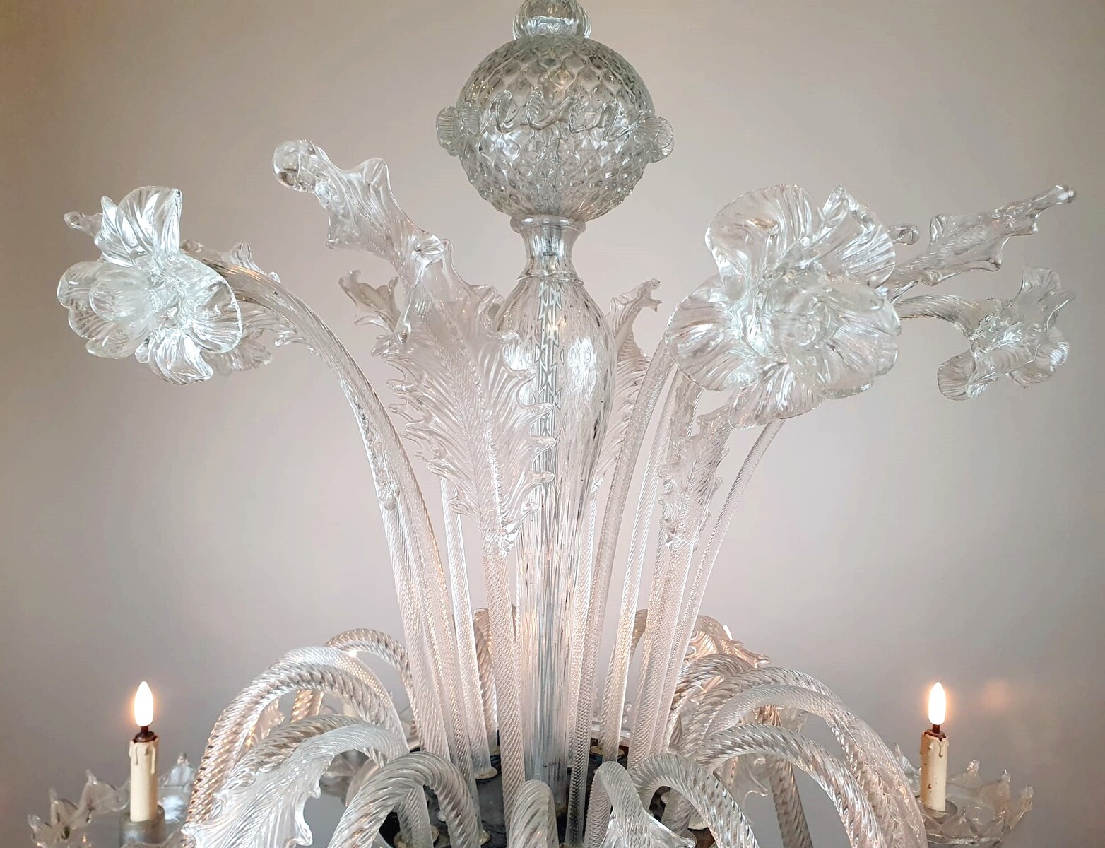 Large Murano glass chandelier - 12 arms of light