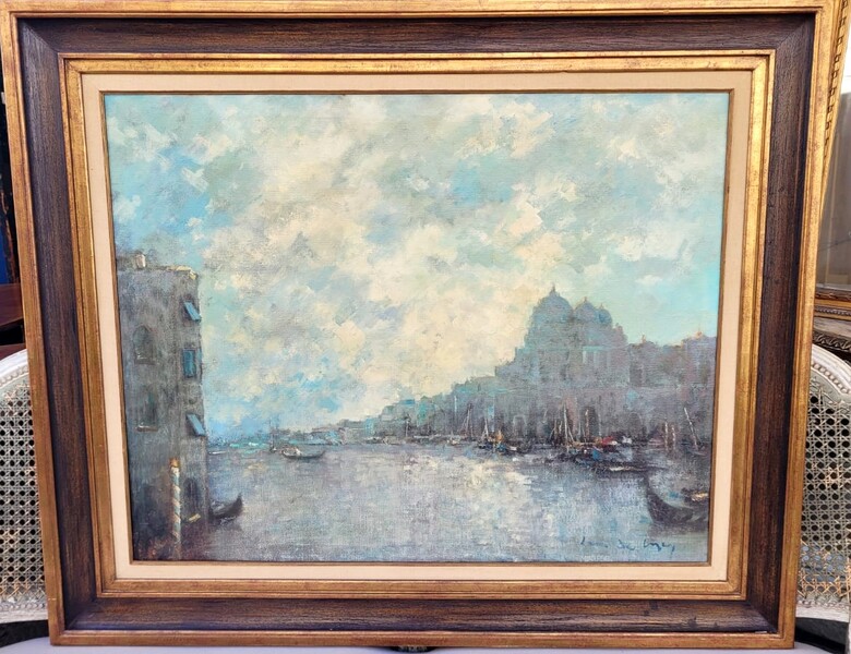 Large oil on canvas representing Venice - Maurice Demeyer