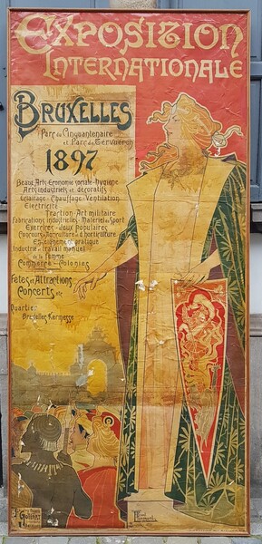 Large poster of the Brussels International Exhibition in 1896 - Privat Livemont