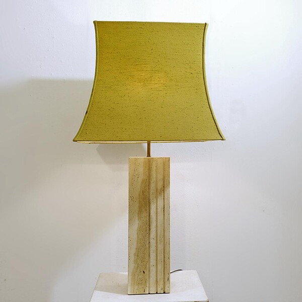 Large Travertine Lamp, Circa 1970 