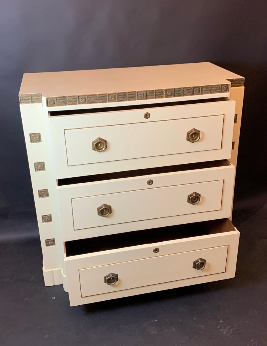 Large Viennese art nouveau chest of drawers - circa 1900 - lacquered wood