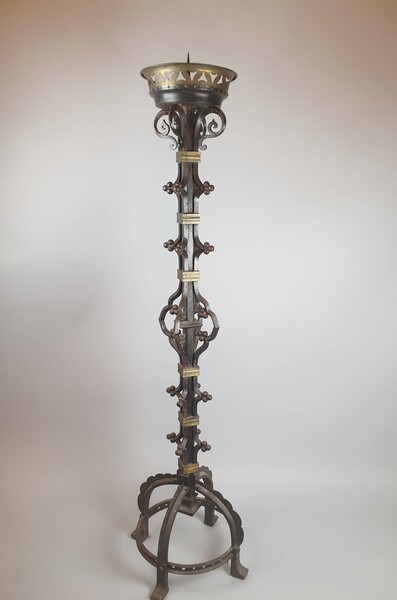 Large wrought iron candle holder, circa 1920