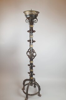 Large wrought iron candle holder, circa 1920