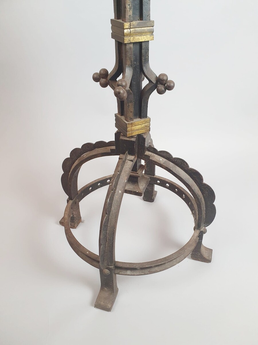 Large wrought iron candle holder, circa 1920