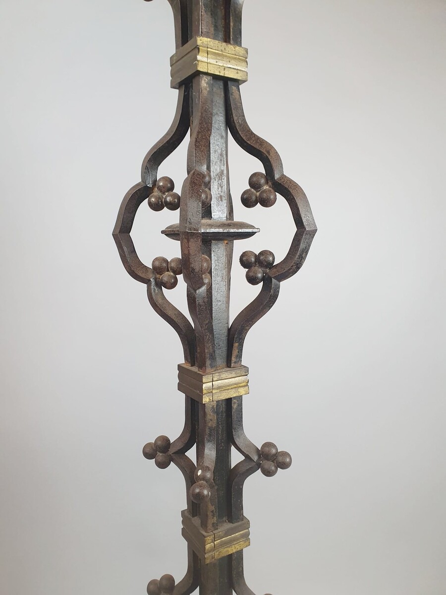 Large wrought iron candle holder, circa 1920