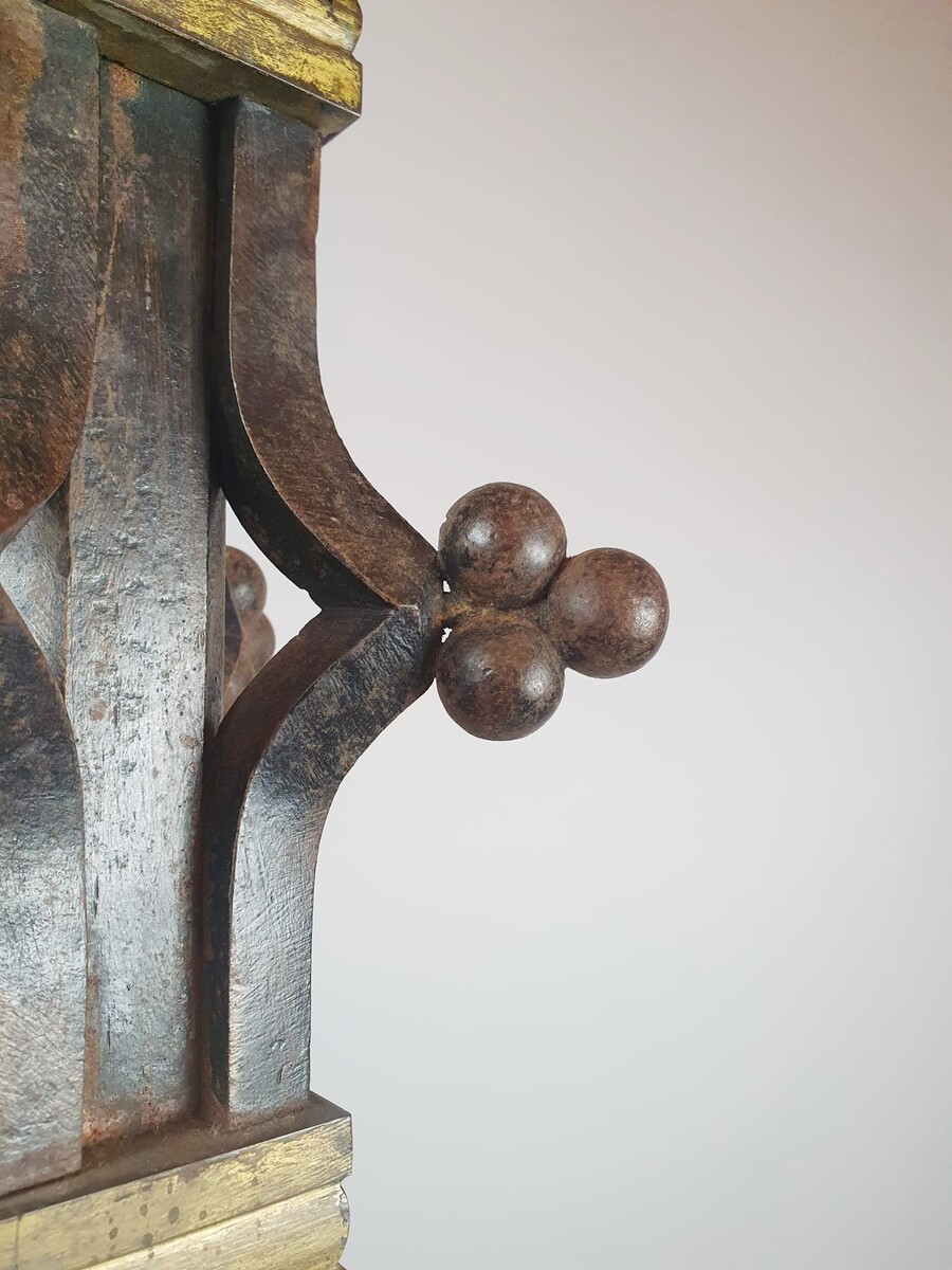 Large wrought iron candle holder, circa 1920