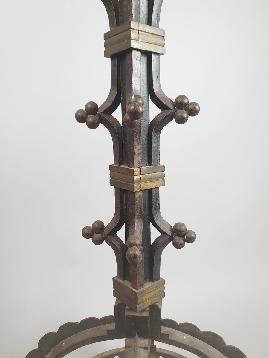 Large wrought iron candle holder, circa 1920