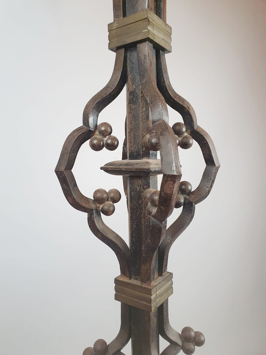 Large wrought iron candle holder, circa 1920