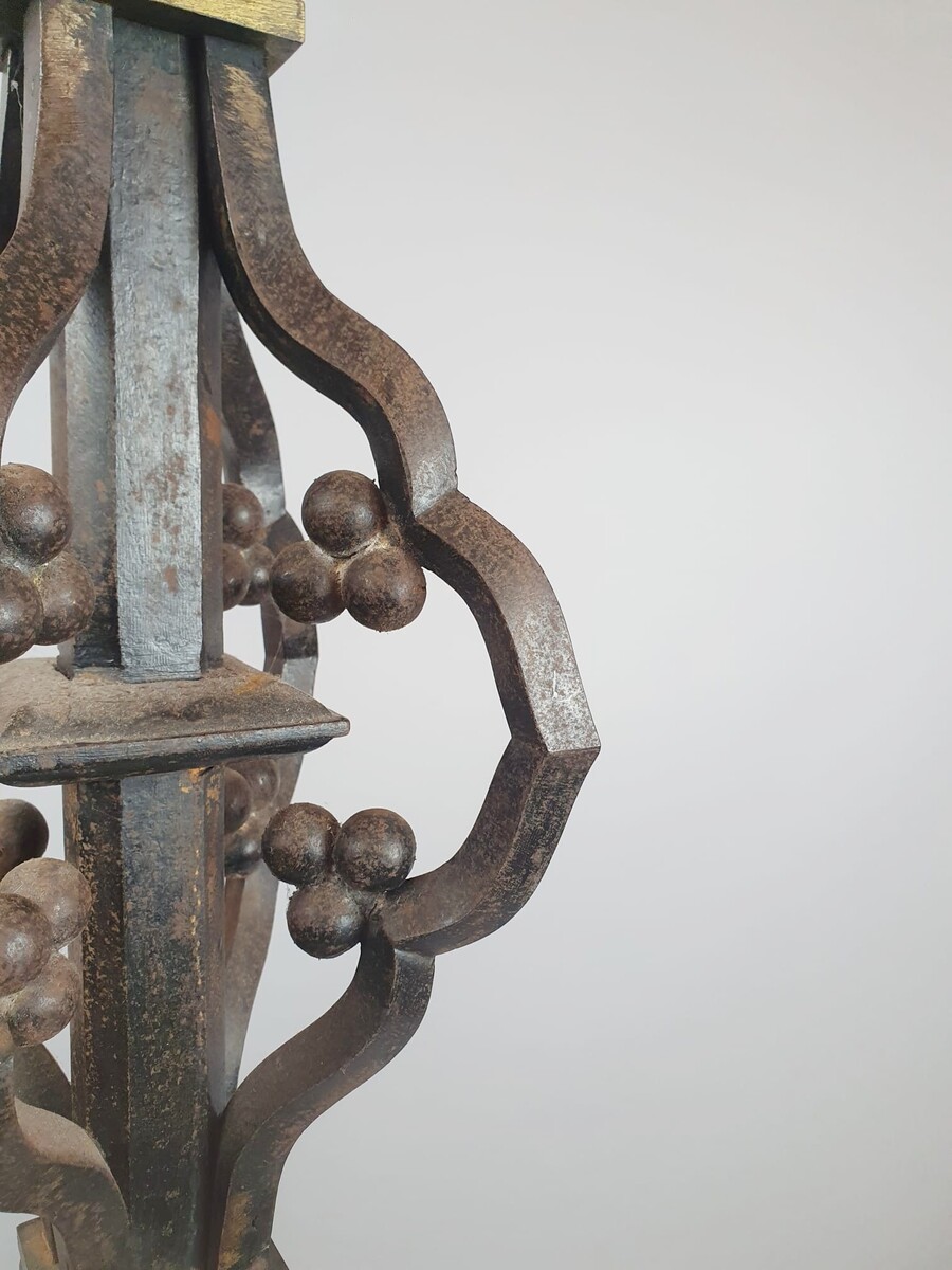 Large wrought iron candle holder, circa 1920