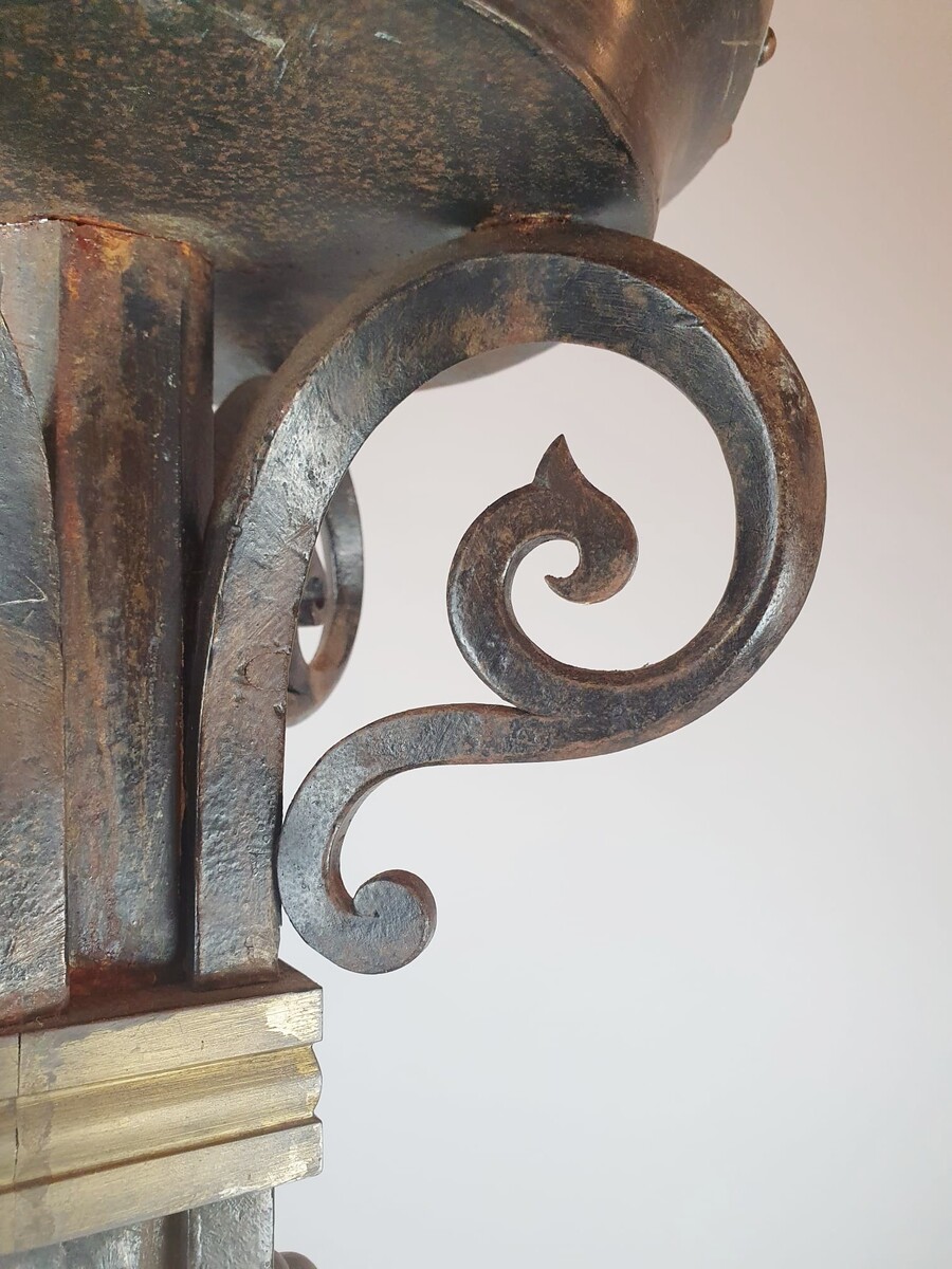 Large wrought iron candle holder, circa 1920