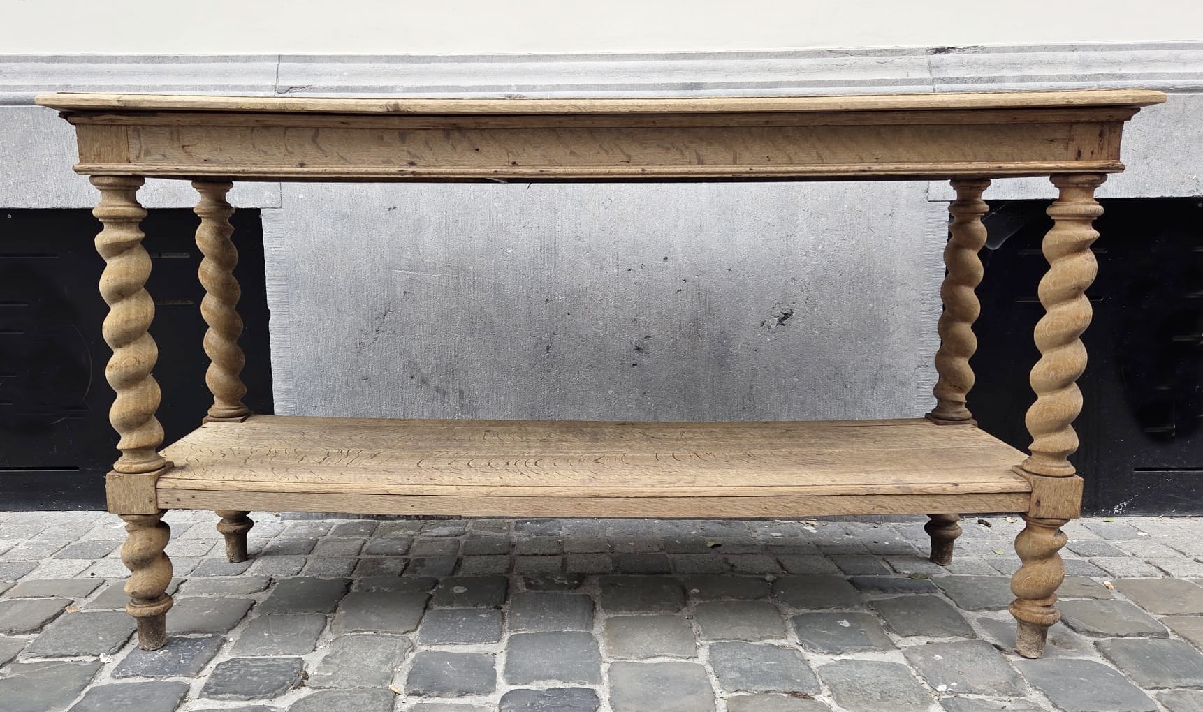 Louis XIII style oak console table, 20th century