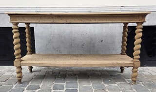 Louis XIII style oak console table, 20th century