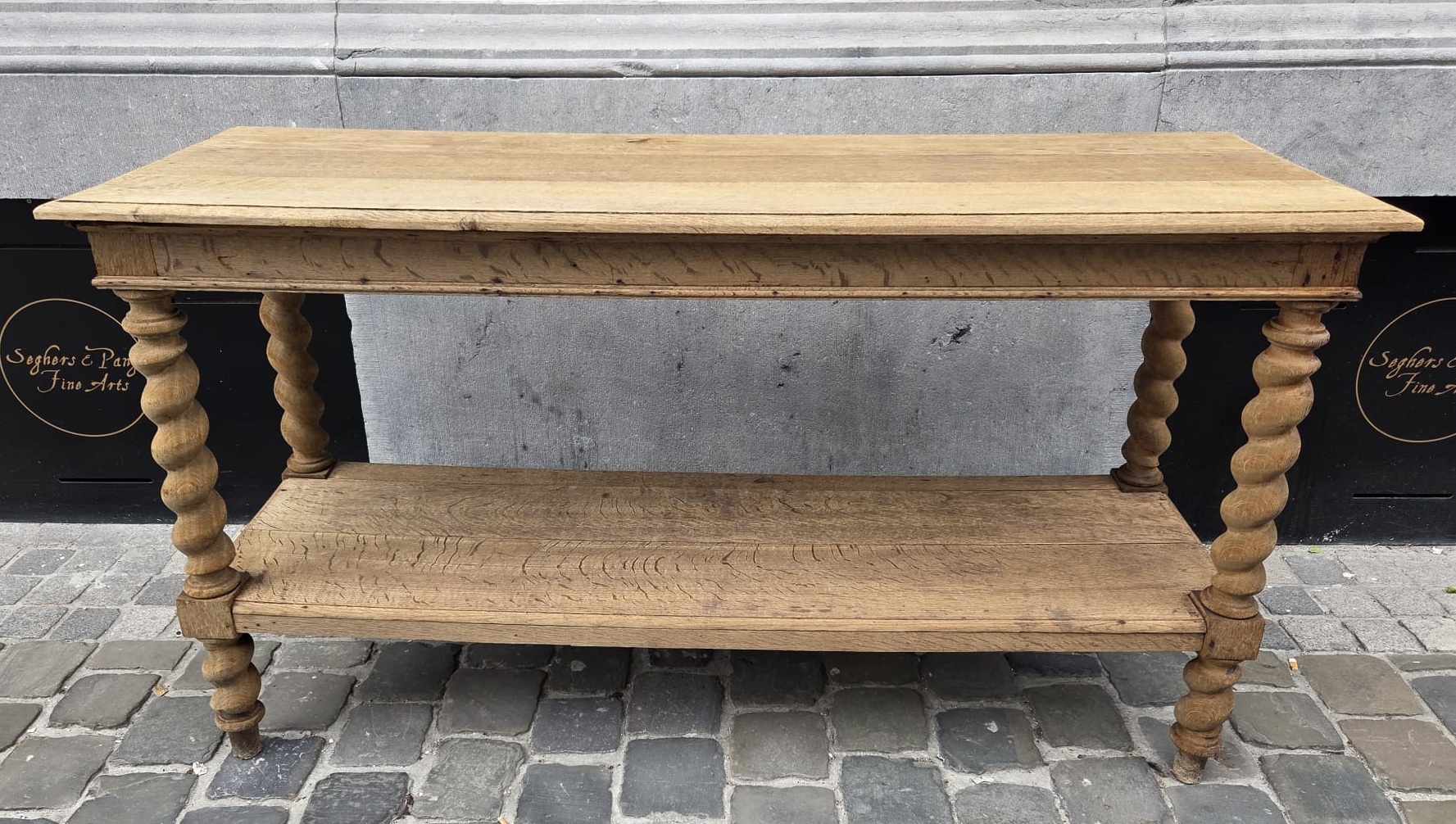 Louis XIII style oak console table, 20th century