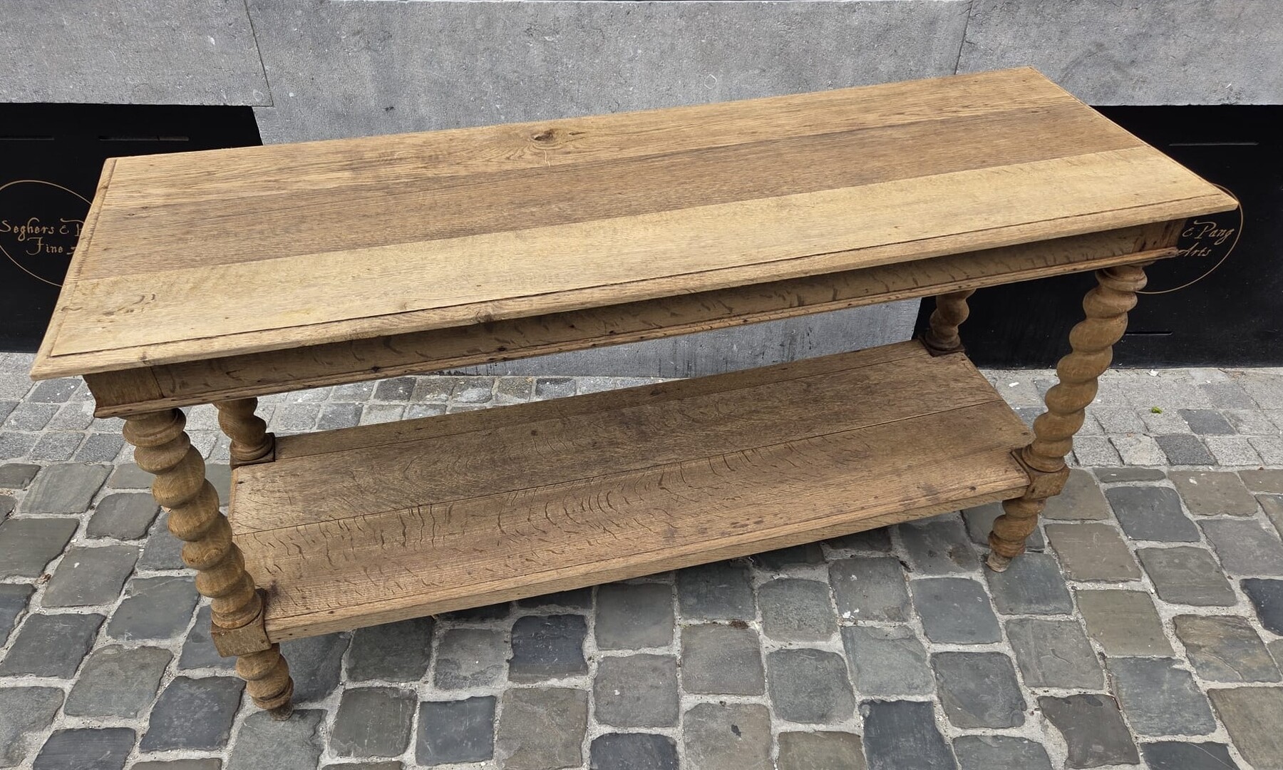Louis XIII style oak console table, 20th century