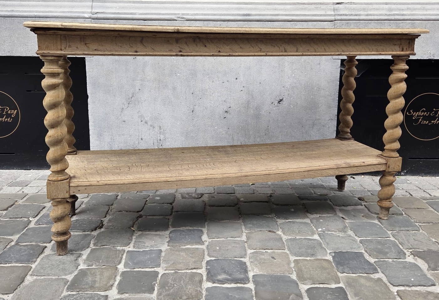 Louis XIII style oak console table, 20th century