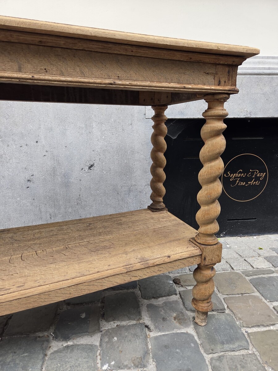 Louis XIII style oak console table, 20th century