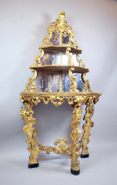 Louis XV console with shelves.