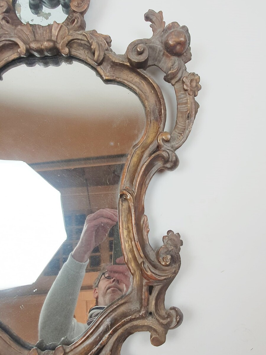 Louis XV mirror in carved wood, 18th