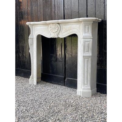 Louis XV Style Fireplace In Carrara Marble, 143 width