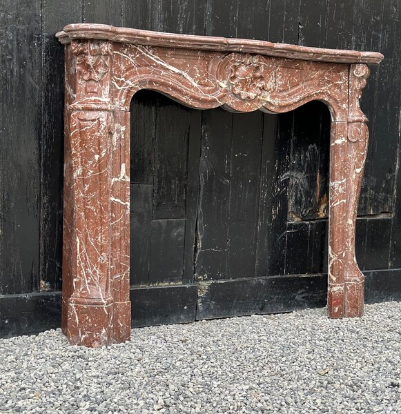 Louis XV Style Fireplace In Rance Marble Circa 1900