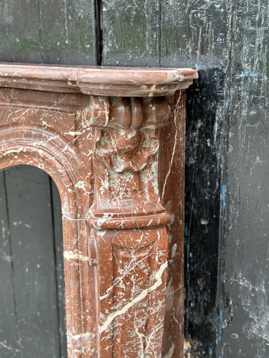 Louis XV Style Fireplace In Rance Marble Circa 1900