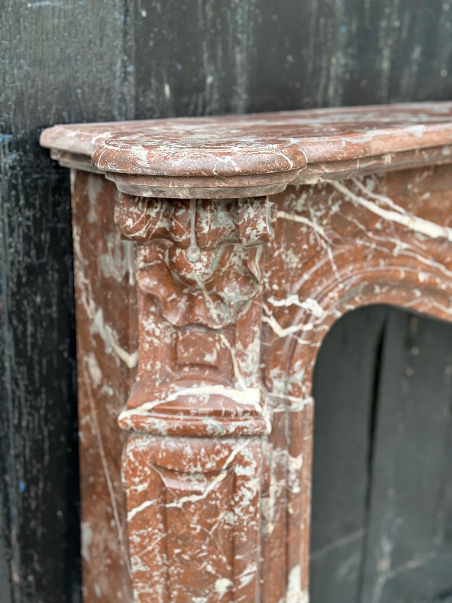 Louis XV Style Fireplace In Rance Marble Circa 1900